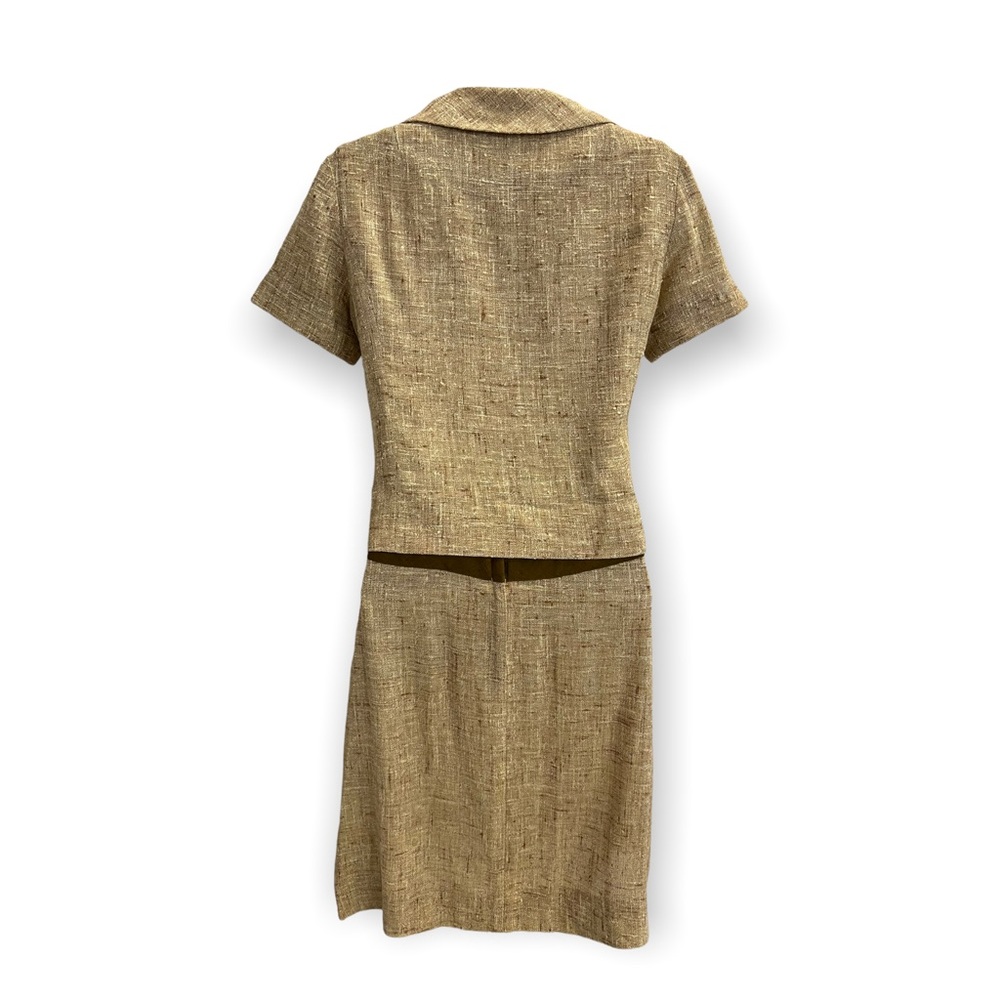 vintage 60s dress suit in tan tweed by Sue Brett -  ILGWU - matching jacket - Picture 5 of 10